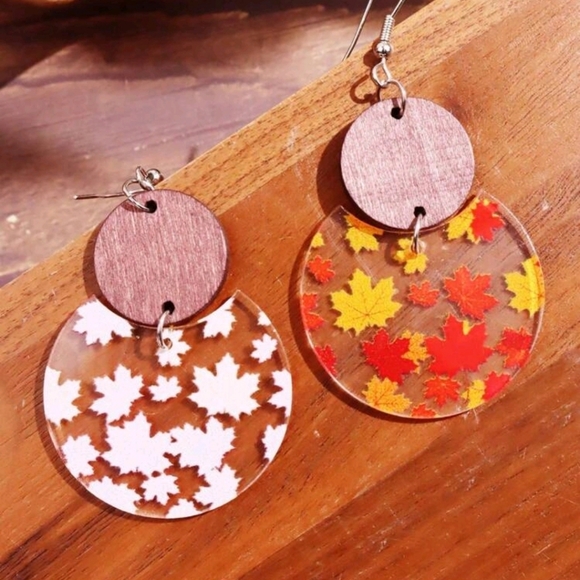 Falling Leaves Earrings - Picture 2 of 3